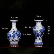 Load image into Gallery viewer, Elegant Blue and White Porcelain Vases