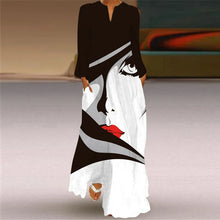 Load image into Gallery viewer, Winter Long Dress Women Print Full Sleeve