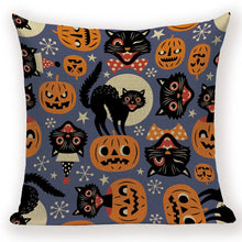 Load image into Gallery viewer, Happy Halloween Pumpkin Bat Magic Girl Flying Carpet Ghosts Decor Cushion Cover Halloween Decoration Horror House Party Supplies