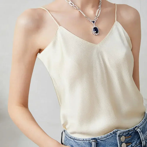 Women's Vest Silk Sleeveless Top