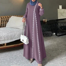 Load image into Gallery viewer, Women&#39;s Long Sleeve Lace Robe, Ramadan, Islamic, Arab, Muslima Dress