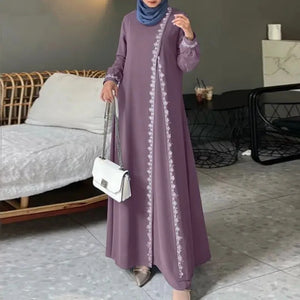 Women's Long Sleeve Lace Robe, Ramadan, Islamic, Arab, Muslima Dress