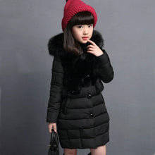 Load image into Gallery viewer, Girls Fashion Fur Hooded Waterproof Outwear Jackets