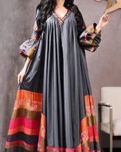 Load image into Gallery viewer, Vintage Printed Dress Women Breathable Loose Middle Eastern Robe