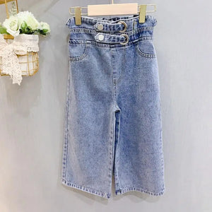Girls' Wide-Leg Versatile Fashionable Leisure Pants