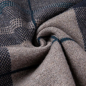 Men's Plaid Printing Pullover Sweater