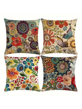 Load image into Gallery viewer, 1Pc Linen Mexican Elements Flower Blend Throw Pillow Case