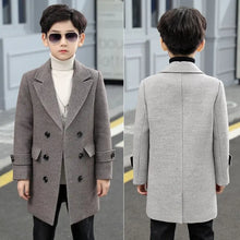Load image into Gallery viewer, Boys Boutique Winter Woolen Herringbone Pattern Coat