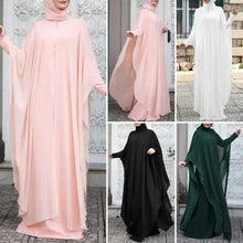 Load image into Gallery viewer, Muslim Abayas for Women Modest Two Pieces Dresses