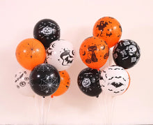 Load image into Gallery viewer, 30/10Pcs Scary Halloween Balloons Kids Toys Pumpkin Skeleton Ghost Bar Party Decor Balloon Halloween Black Orange Latex Balloon