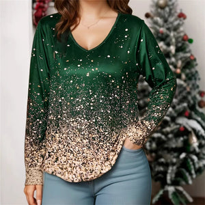 Starlight Gradient Print Party Long Sleeve Top