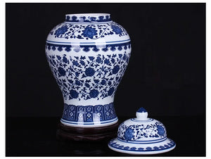 Blue And White Ceramic General Jar Artwork Storage Jar
