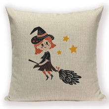 Load image into Gallery viewer, Happy Halloween Pumpkin Bat Magic Girl Flying Carpet Ghosts Decor Cushion Cover Halloween Decoration Horror House Party Supplies