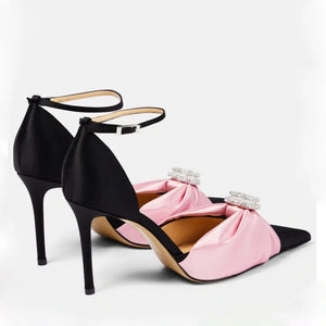 Women Pointed Heart Flower Thin High Heels Shoes