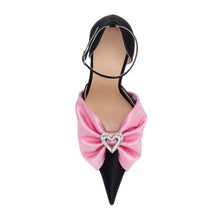 Load image into Gallery viewer, Women Pointed Heart Flower Thin High Heels Shoes