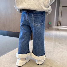 Load image into Gallery viewer, Girls Wide Leg Winter Warm Elastic High Waist Pant