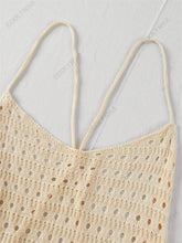 Load image into Gallery viewer, Sexy Knit Cut Out Tassel Spaghetti Strap Bodycon Beach Maxi Dress Summer Women&#39;s Holiday Club Party Outfit Swimsuit Cover Up K10