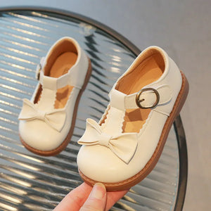 Girls Oxfords Spring Autumn T-strap Butterfly Leather School Shoes