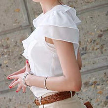 Load image into Gallery viewer, Womens Chiffon Short Sleeve Blouse Shirt