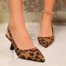 Load image into Gallery viewer, Women Sandals 2024 New Summer Fashion Horsehair Leopard Print Sharp Pointed Low Heels Sandals Elegant Temperament Shoes Female