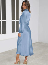 Load image into Gallery viewer, Spring Summer New High-End Satin Long Sleeved Dress