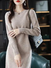 Load image into Gallery viewer, Women Round Neck Cashmere Dress