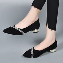 Load image into Gallery viewer, Women&#39;s Diamond Office Low Heel Elegant Court Shoes