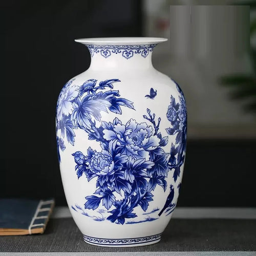 Elegant Blue and White Porcelain Vases