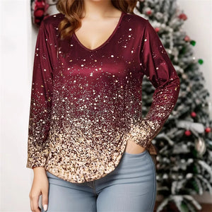 Starlight Gradient Print Party Long Sleeve Top
