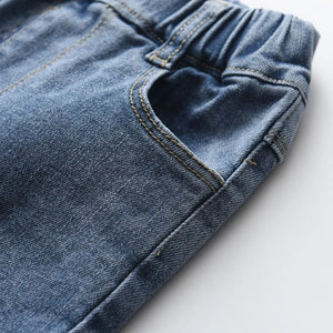Girls Elegant Bow Denim Pants Sweet Bowknot Stretch Trousers