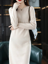 Load image into Gallery viewer, Women Round Neck Cashmere Dress
