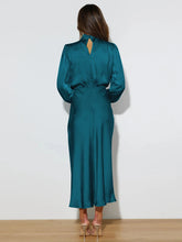 Load image into Gallery viewer, Spring Summer New High-End Satin Long Sleeved Dress