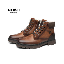 Load image into Gallery viewer, Men Fur Warm Ankle Anti-Slip Zip Lace-up Boots