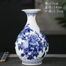Load image into Gallery viewer, Elegant Blue and White Porcelain Vases