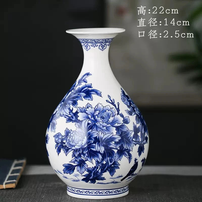 Elegant Blue and White Porcelain Vases