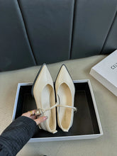 Load image into Gallery viewer, Pointed Toe Women Loafers Black Brown White Casual Mules Shoes Belt Buckle Shallow Slip On Low Flat Heeled Party Pumps Size 40