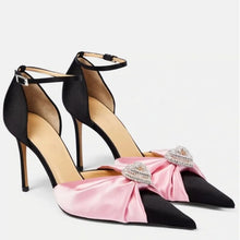 Load image into Gallery viewer, Women Pointed Heart Flower Thin High Heels Shoes