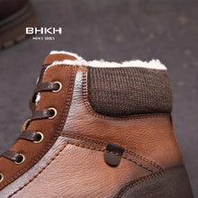Load image into Gallery viewer, Men Fur Warm Ankle Anti-Slip Zip Lace-up Boots