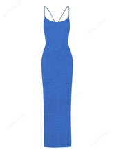 Load image into Gallery viewer, Sexy Knit Cut Out Tassel Spaghetti Strap Bodycon Beach Maxi Dress Summer Women&#39;s Holiday Club Party Outfit Swimsuit Cover Up K10