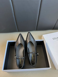 Pointed Toe Women Loafers Black Brown White Casual Mules Shoes Belt Buckle Shallow Slip On Low Flat Heeled Party Pumps Size 40