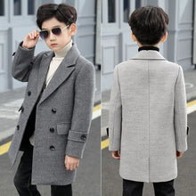 Load image into Gallery viewer, Boys Boutique Winter Woolen Herringbone Pattern Coat