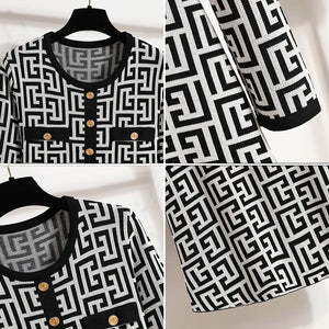 Women Knitted Dresses Elegant Fashion Vintage Dress