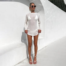 Load image into Gallery viewer, 2025 Hollowed-Out Side Strap Crewneck Backless Sunblock Beach Blouse Jumpsuit New Fashionable Summer Top For Women