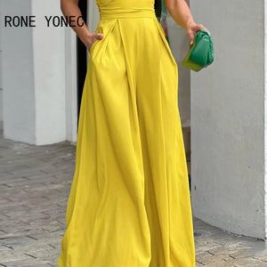 Women Elegant One Shoulder Jumpsuit