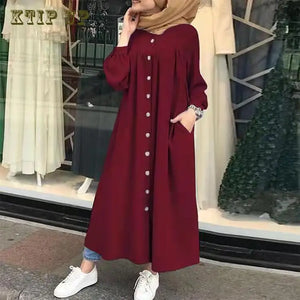 Muslim Long Kimono Hijab Dress for Women