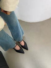 Load image into Gallery viewer, Pointed Toe Women Loafers Black Brown White Casual Mules Shoes Belt Buckle Shallow Slip On Low Flat Heeled Party Pumps Size 40