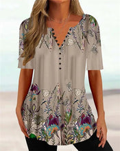 Load image into Gallery viewer, Women Elegant Plant Flowers Print Loose Tees