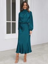 Load image into Gallery viewer, Spring Summer New High-End Satin Long Sleeved Dress