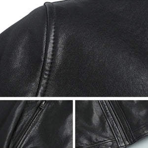 Men's Stand-up Collar Slim Leather Jacket