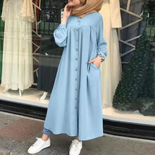 Load image into Gallery viewer, Muslim Long Kimono Hijab Dress for Women